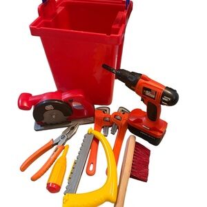 Red and Orange Tool Set with Drill